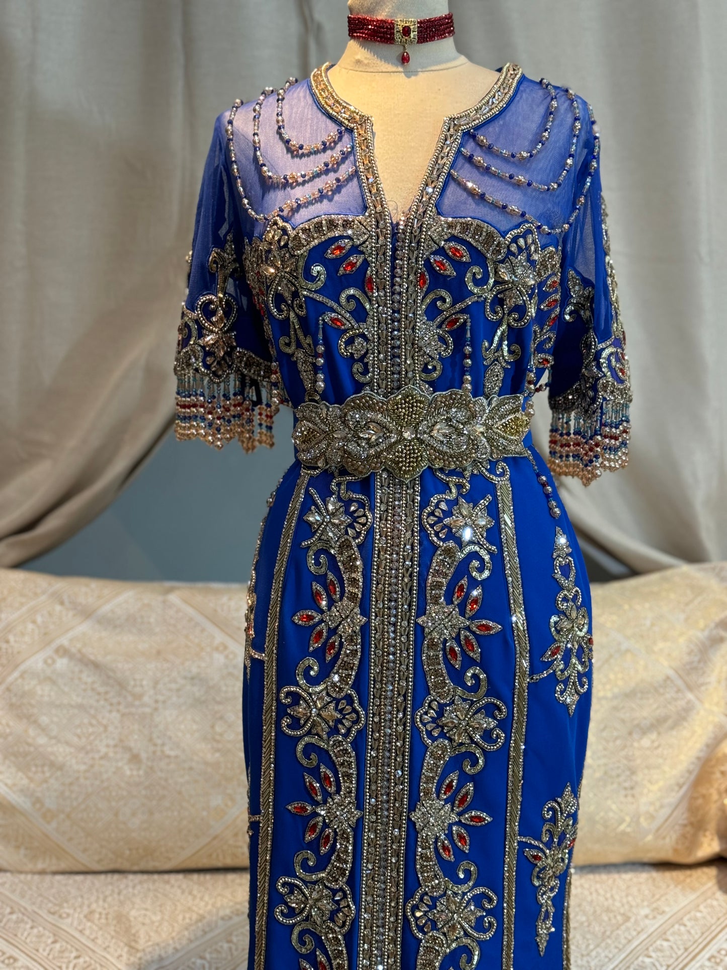 Caftan bleu sirène