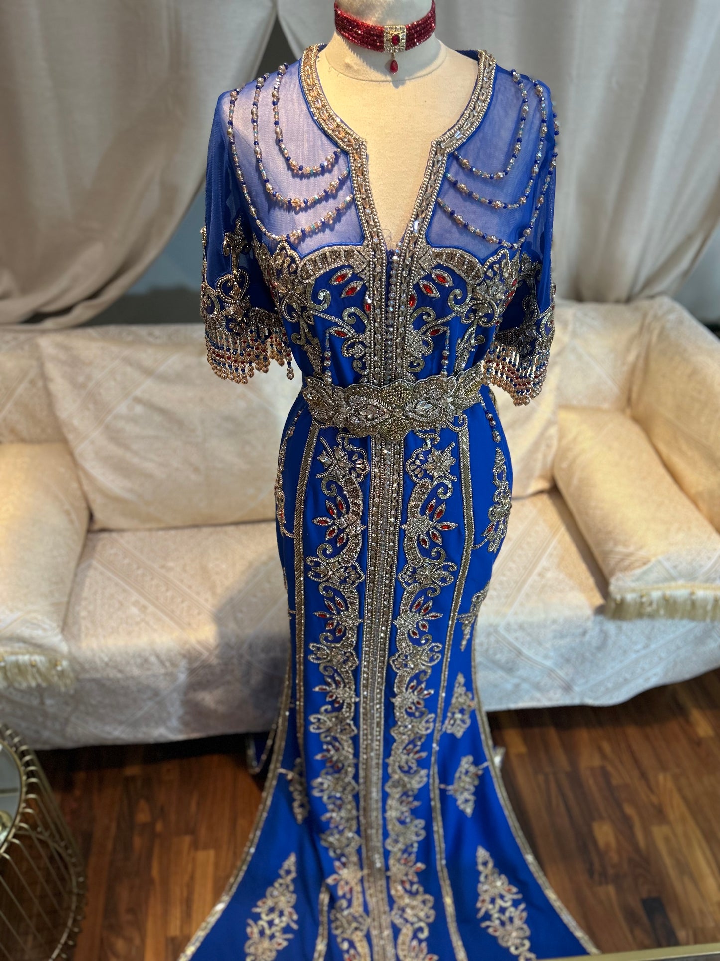 Caftan bleu sirène