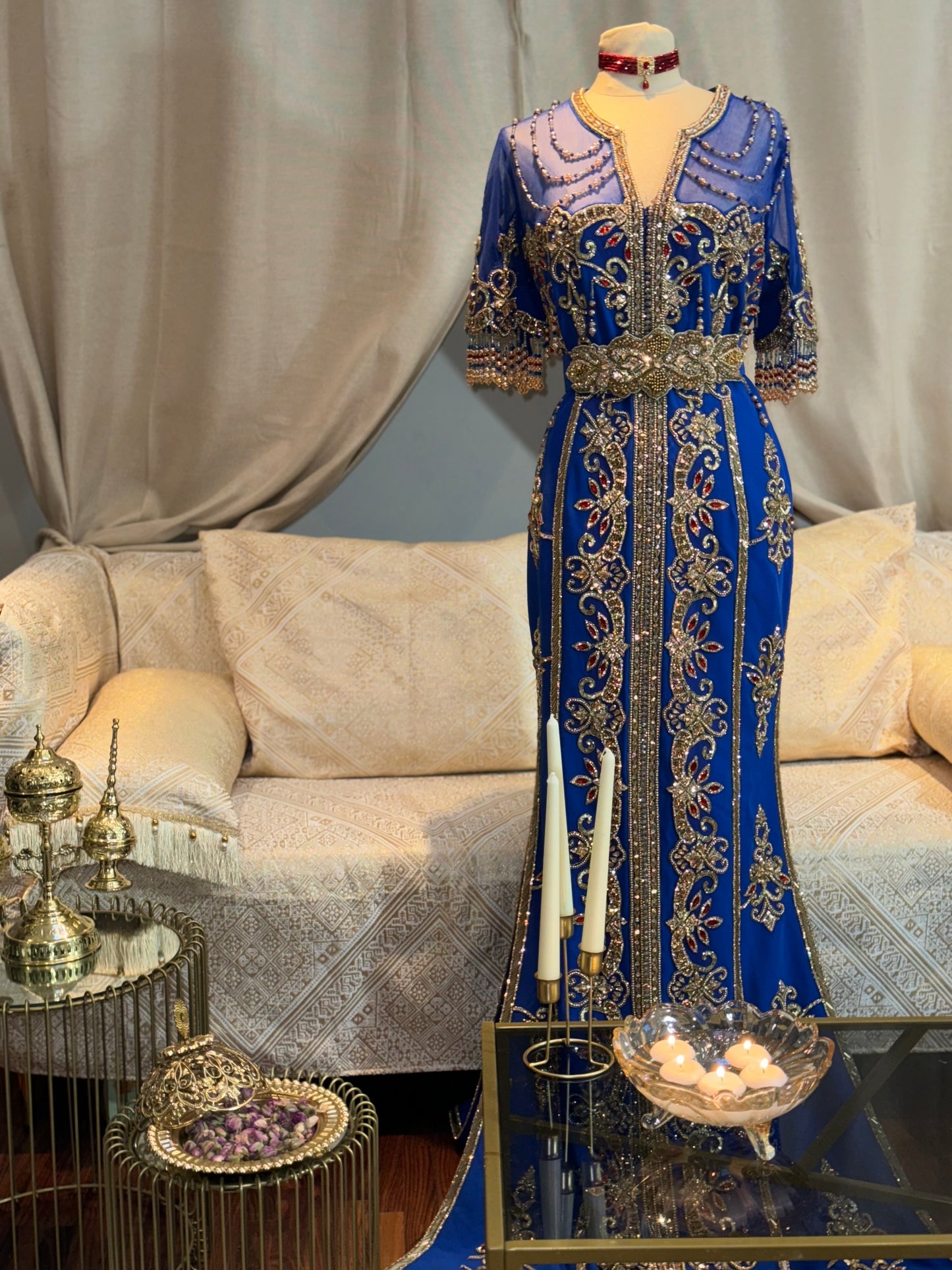 Caftan bleu sirène